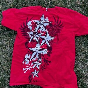 Red Graphic Hybrid Apparel Men's Shirt